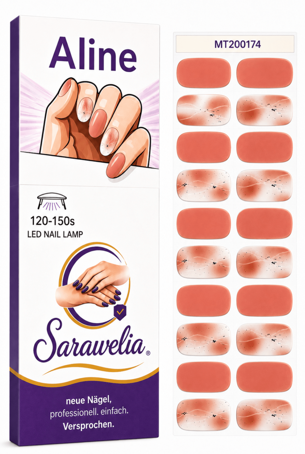 Sarawelia UV Nagelfolie Aline – 20 UV Nagelfolien