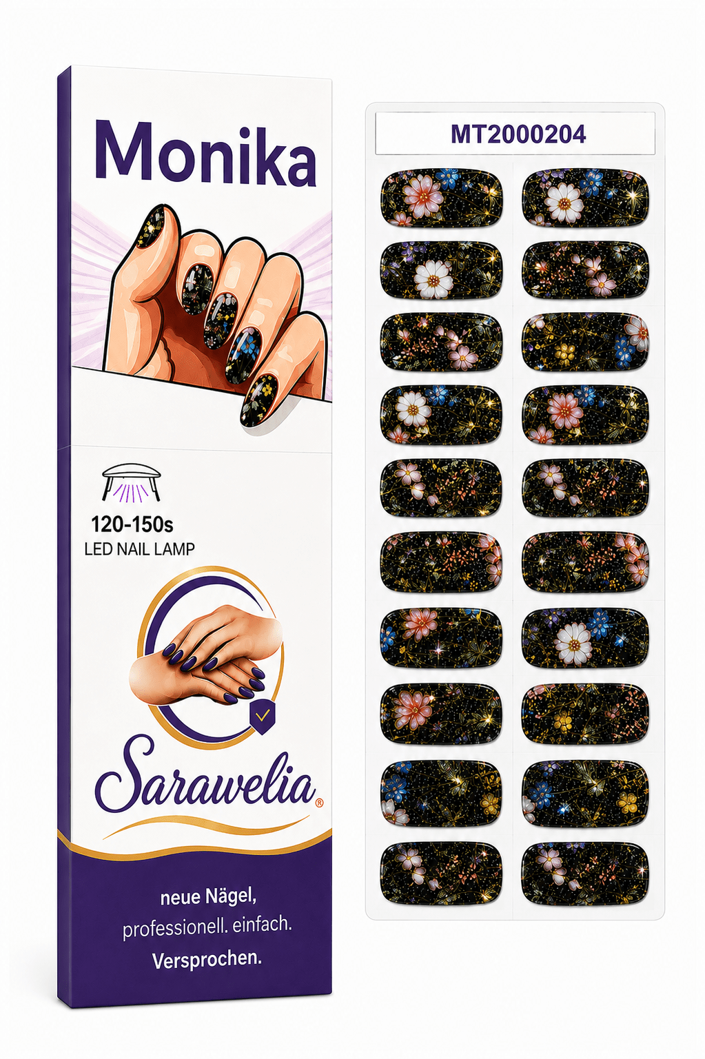 Sarawelia UV Nagelfolie Monika – 20 UV Nagelfolien