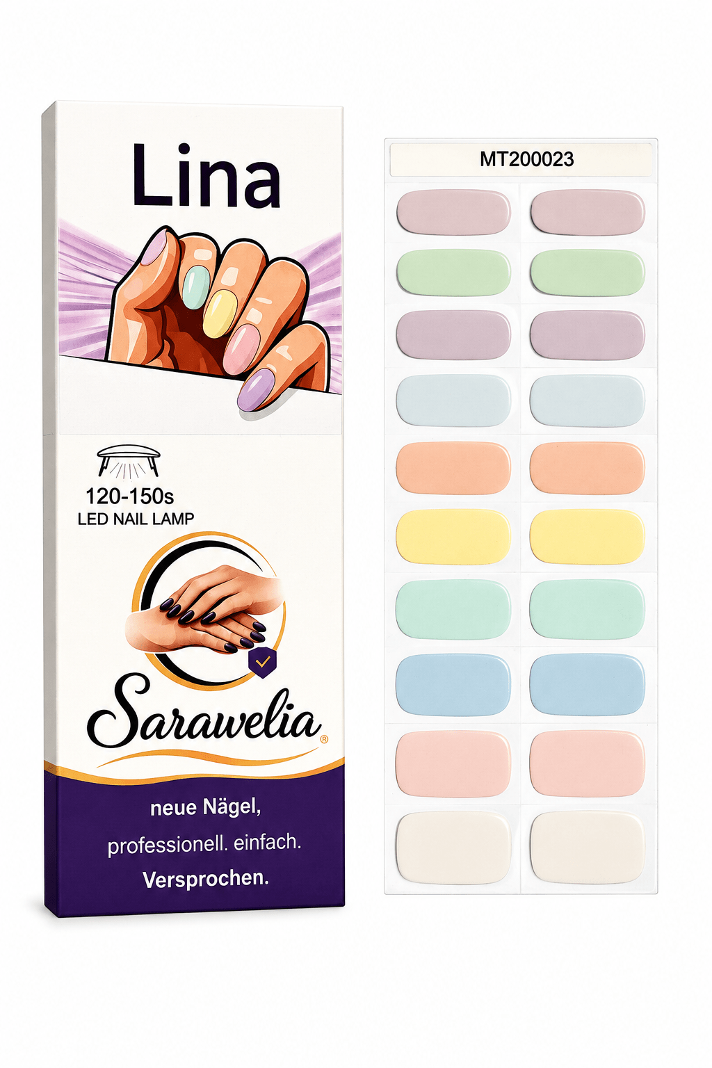Sarawelia UV Nagelfolie Lina – 20 UV Nagelfolien