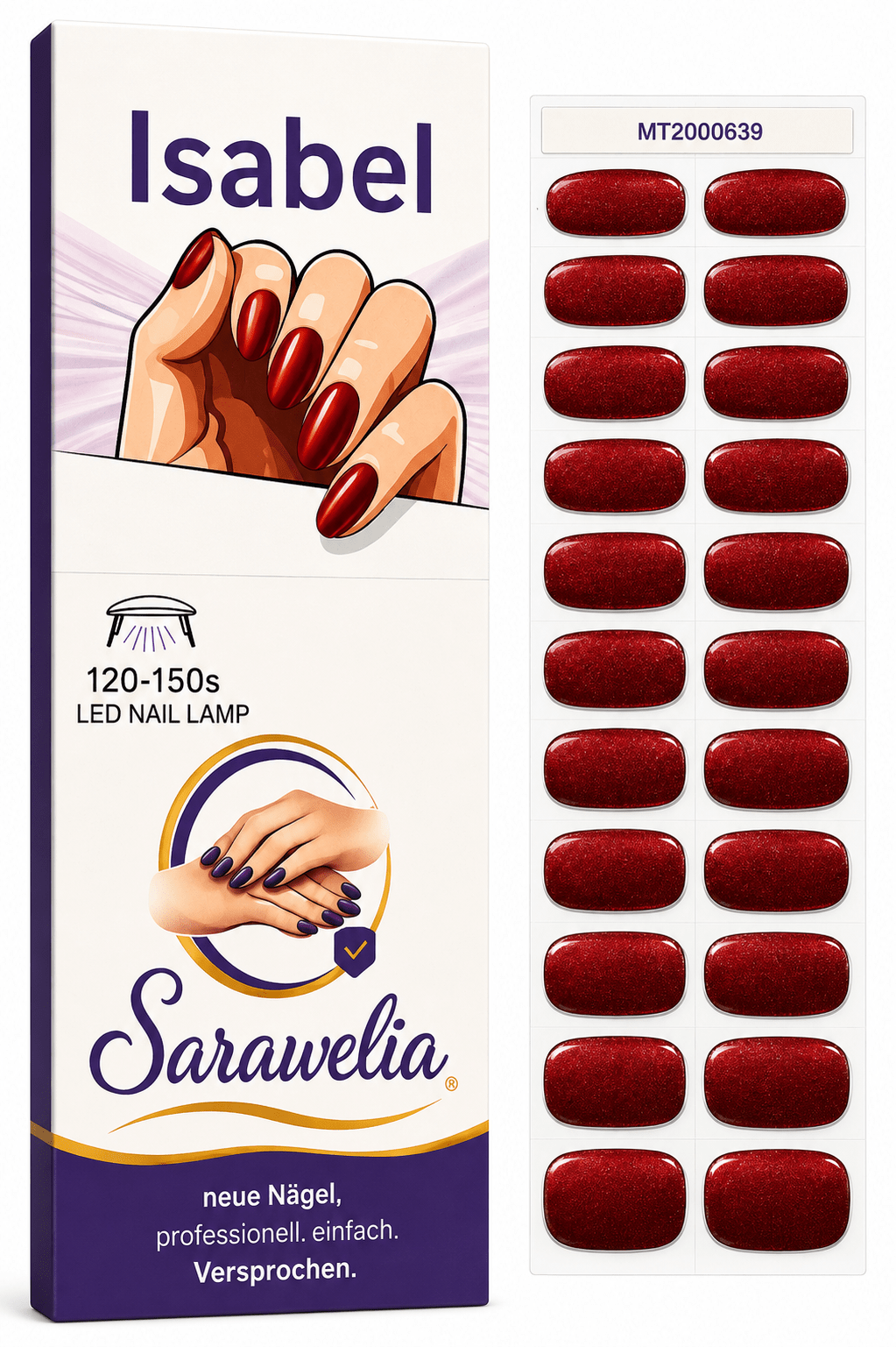 Sarawelia UV Nagelfolie Isabel – 20 UV Nagelfolien
