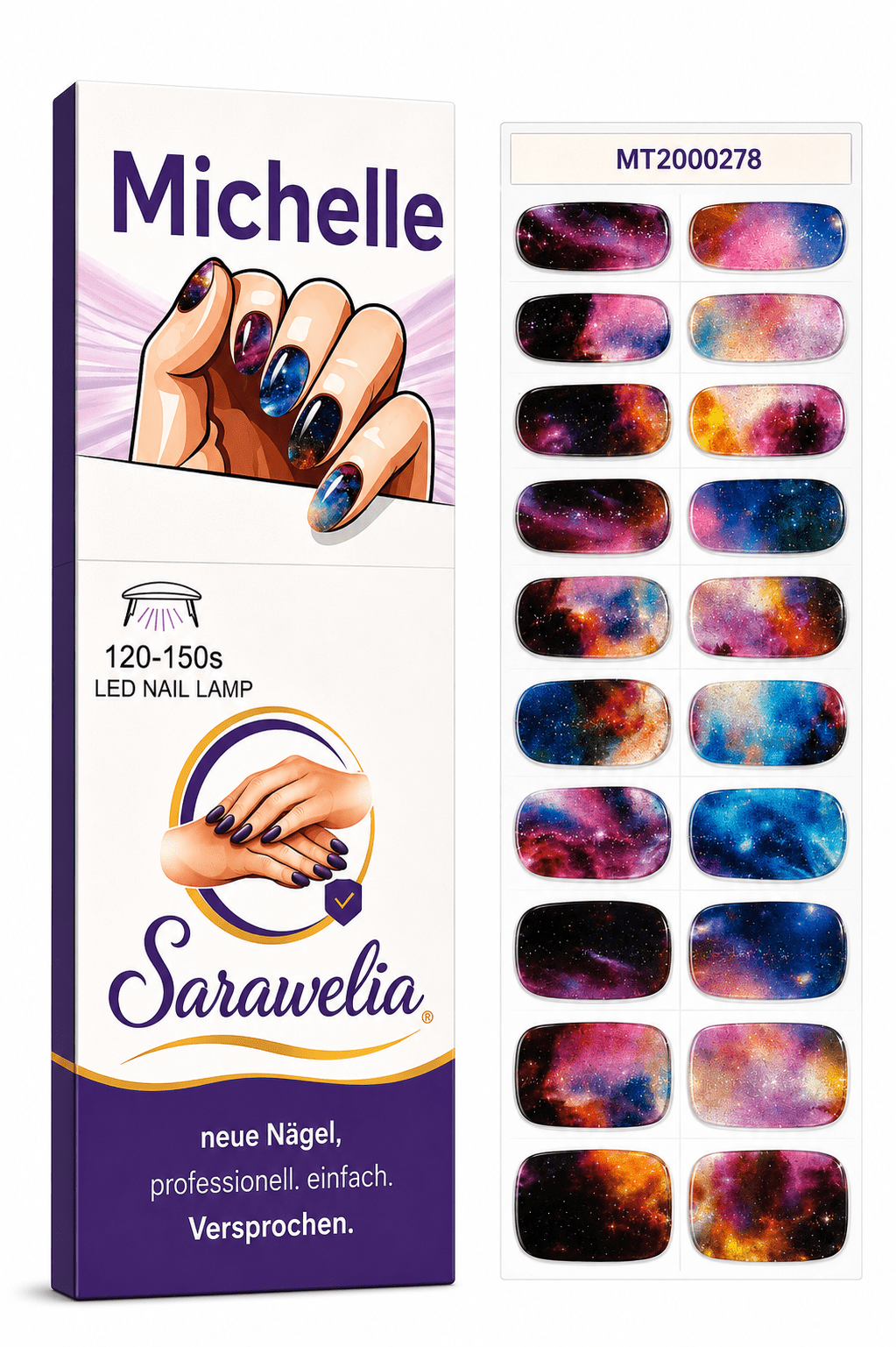 Sarawelia UV Nagelfolie Michelle – 20 UV Nagelfolien