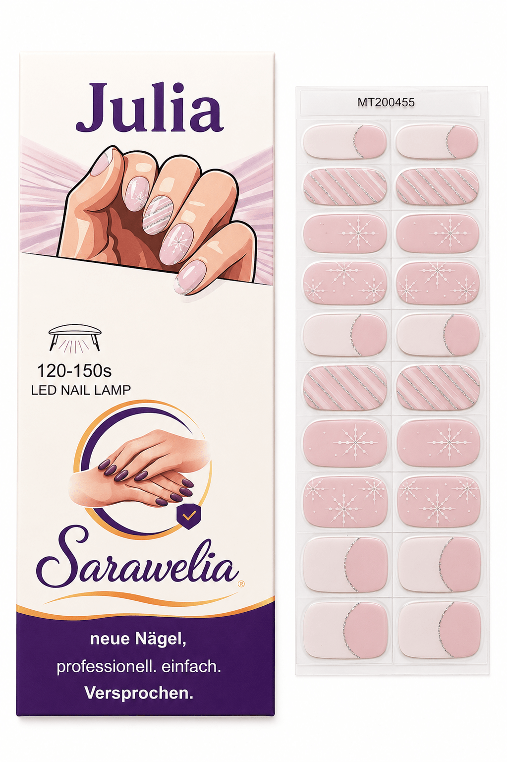 Sarawelia UV Nagelfolie Julia – 20 UV Nagelfolien
