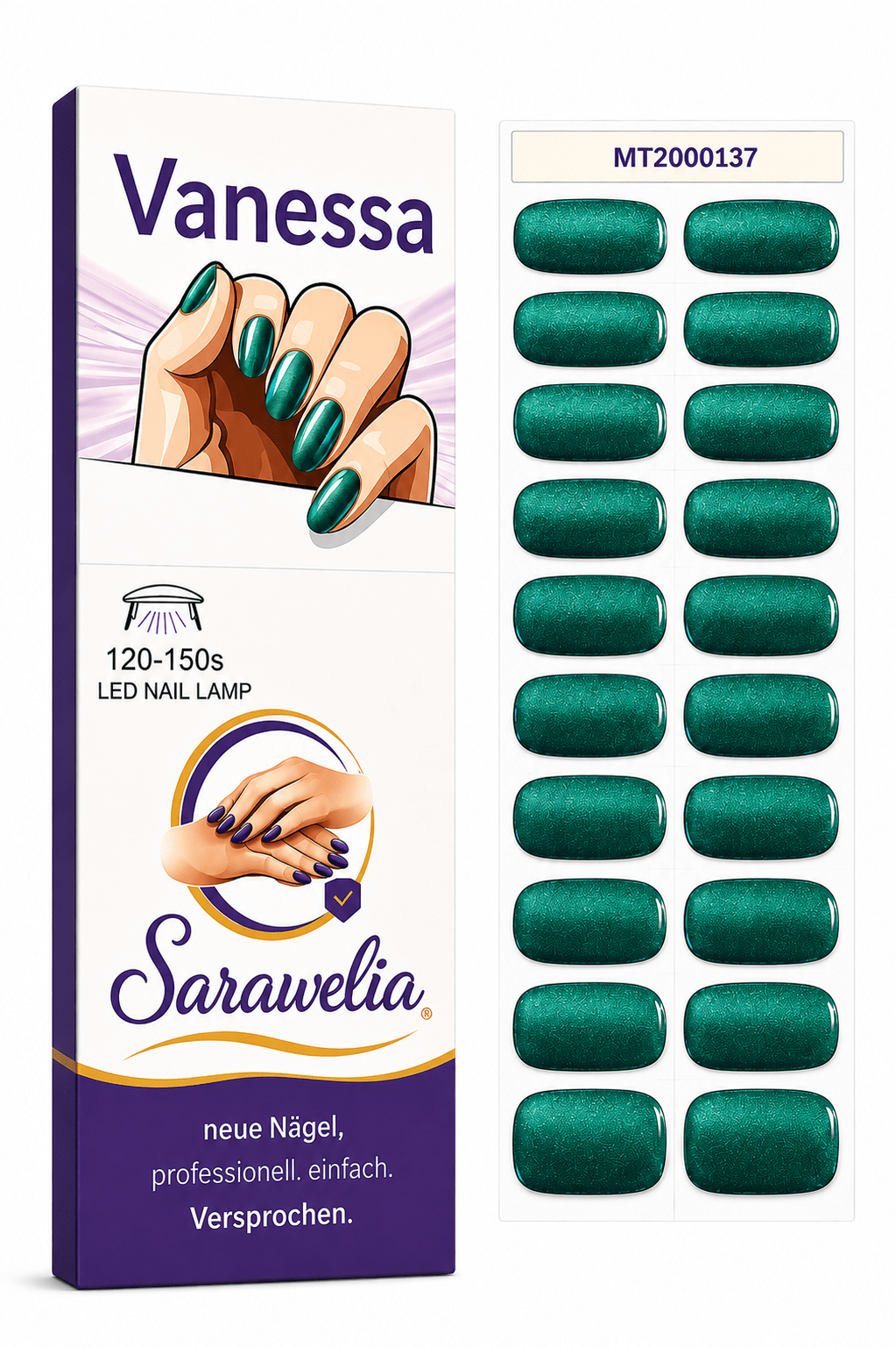 Sarawelia UV Nagelfolie Vanessa – 20 UV Nagelfolien
