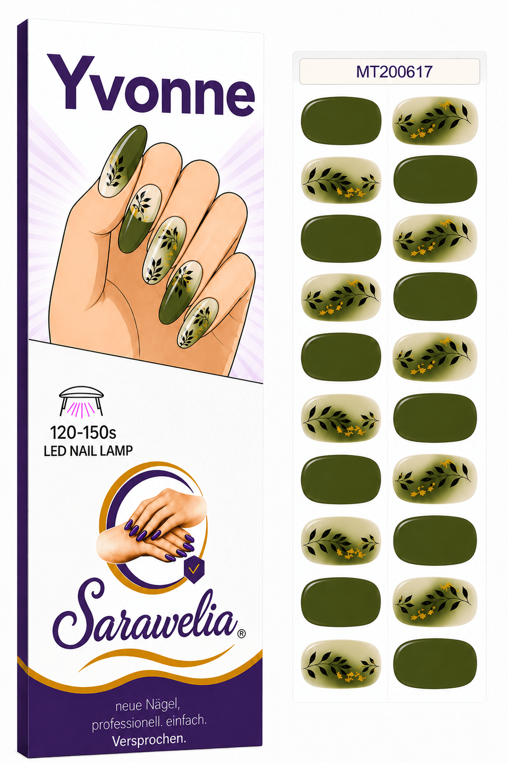 Sarawelia UV Nagelfolie Yvonne – 20 UV Nagelfolien