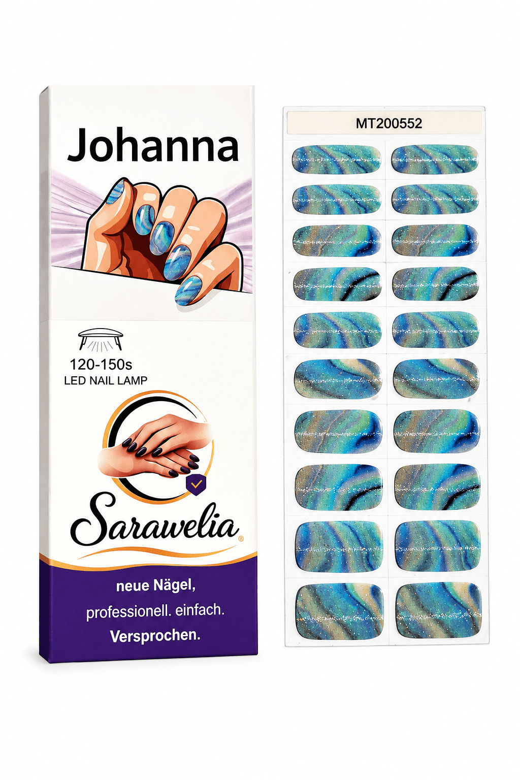 Sarawelia UV Nagelfolie Johanna – 20 UV Nagelfolien