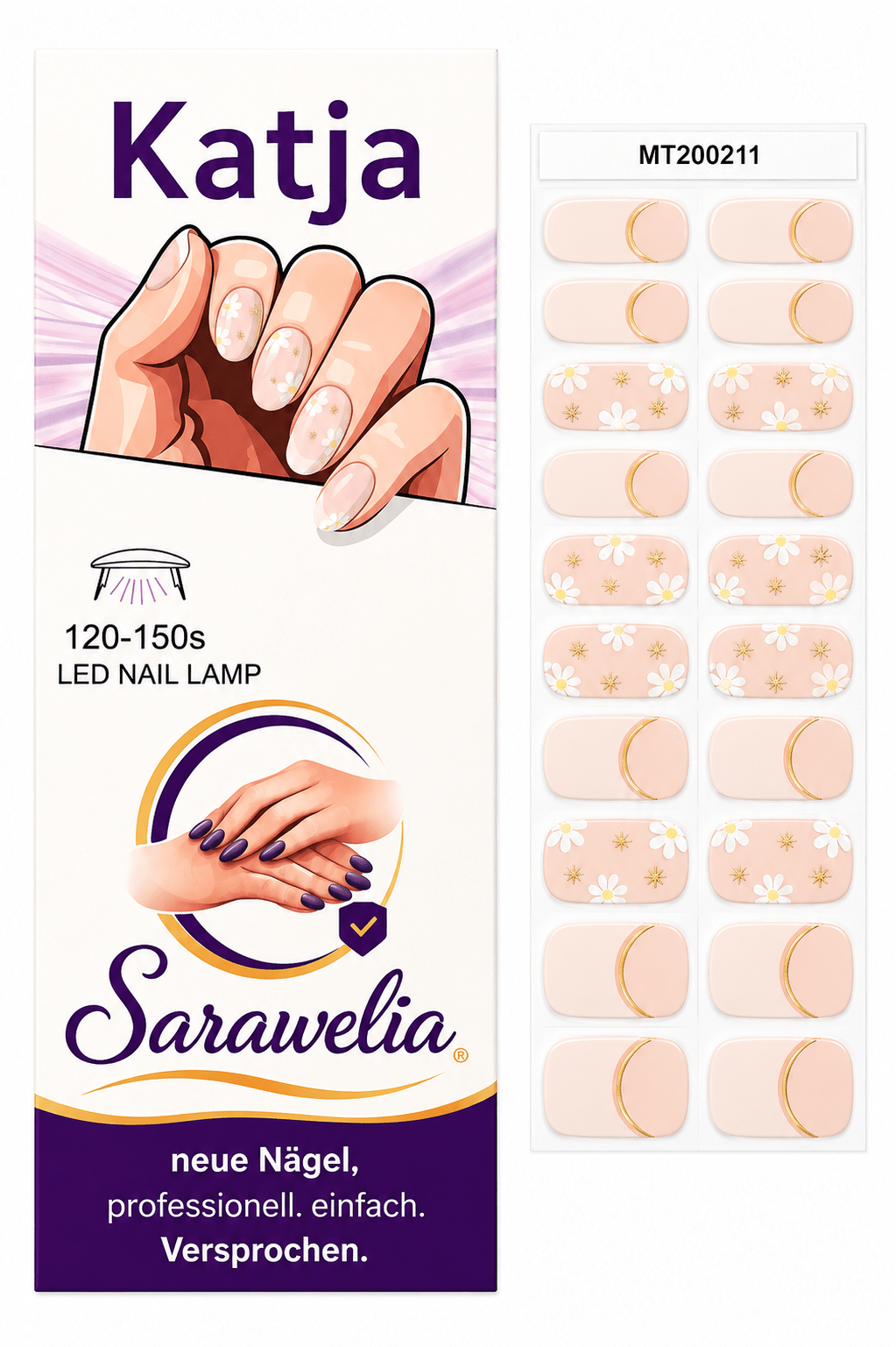 Sarawelia UV Nagelfolie Katja – 20 UV Nagelfolien