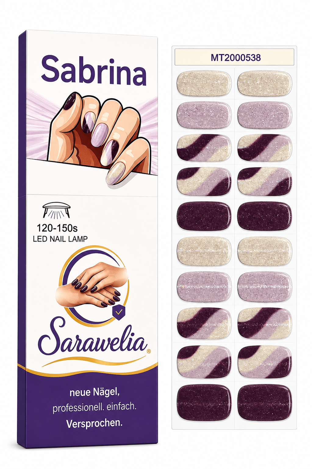 Sarawelia UV Nagelfolie Sabrina – 20 UV Nagelfolien