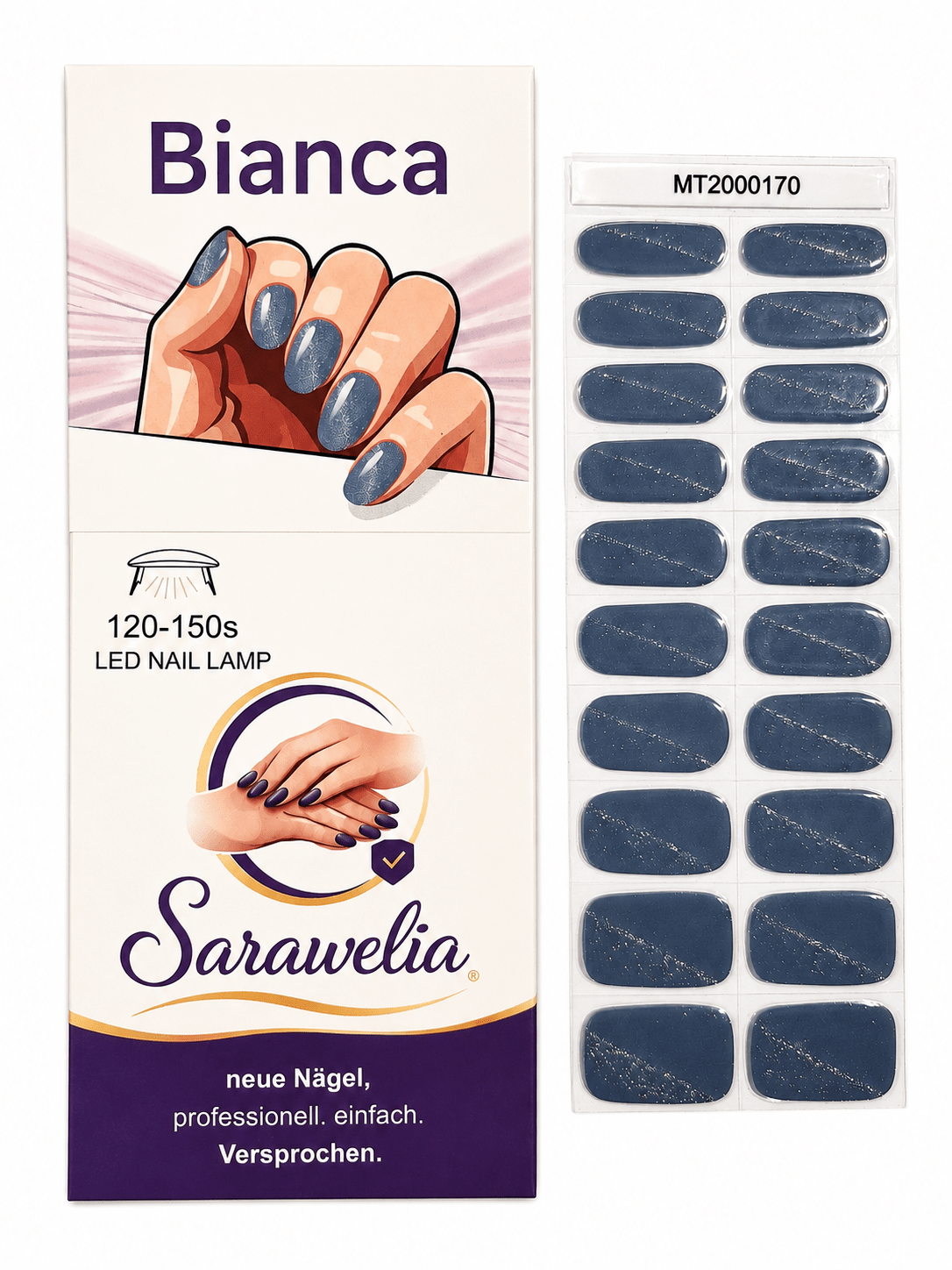 Sarawelia UV Nagelfolie Bianca – 20 UV Nagelfolien