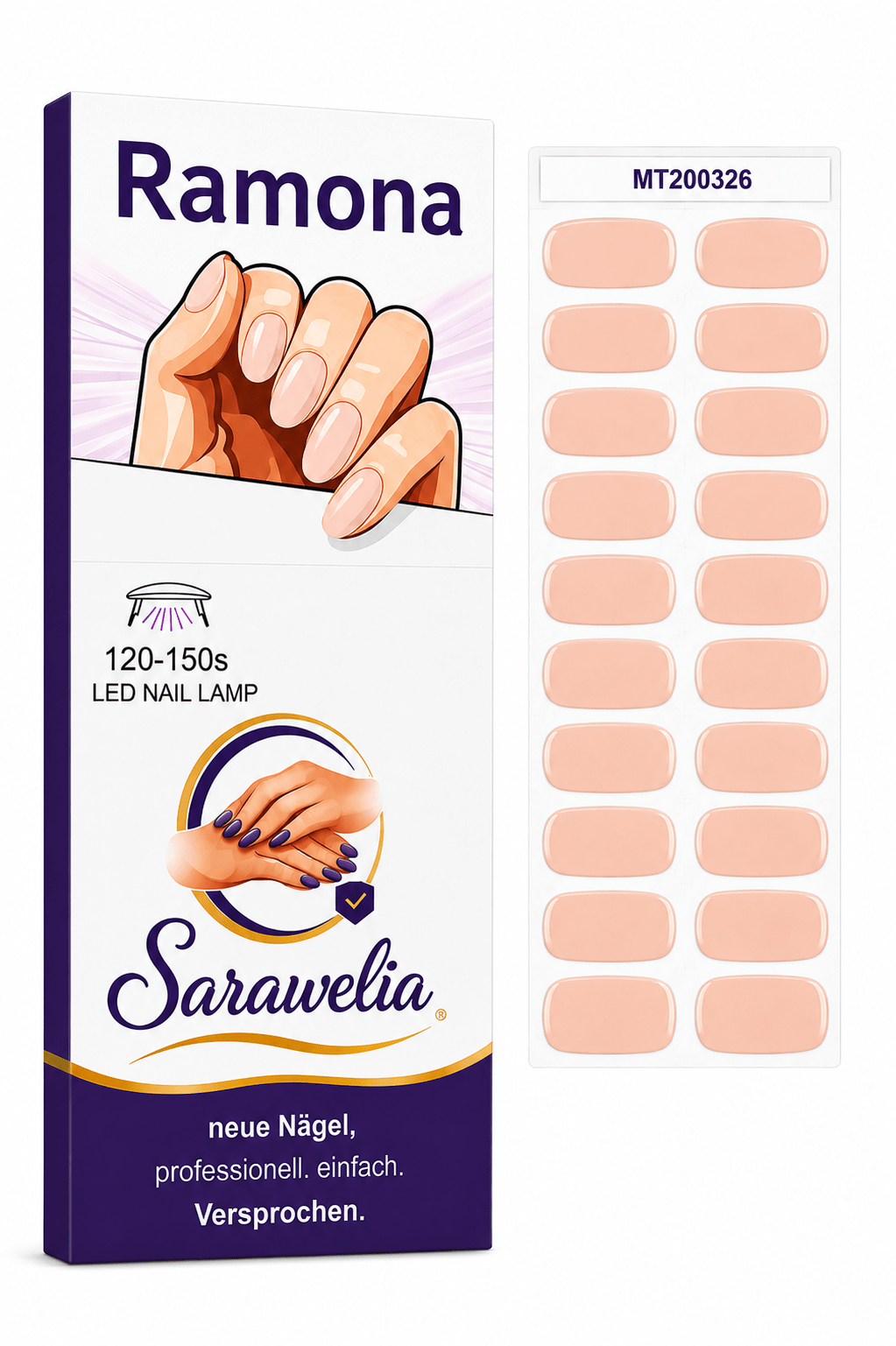 Sarawelia UV Nagelfolie Ramona – 20 UV Nagelfolien
