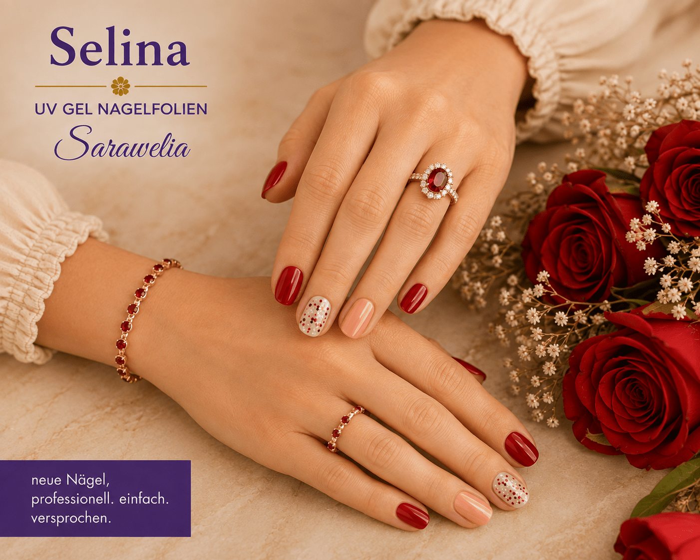 Sarawelia UV Nagelfolie Selina – 20 UV Nagelfolien