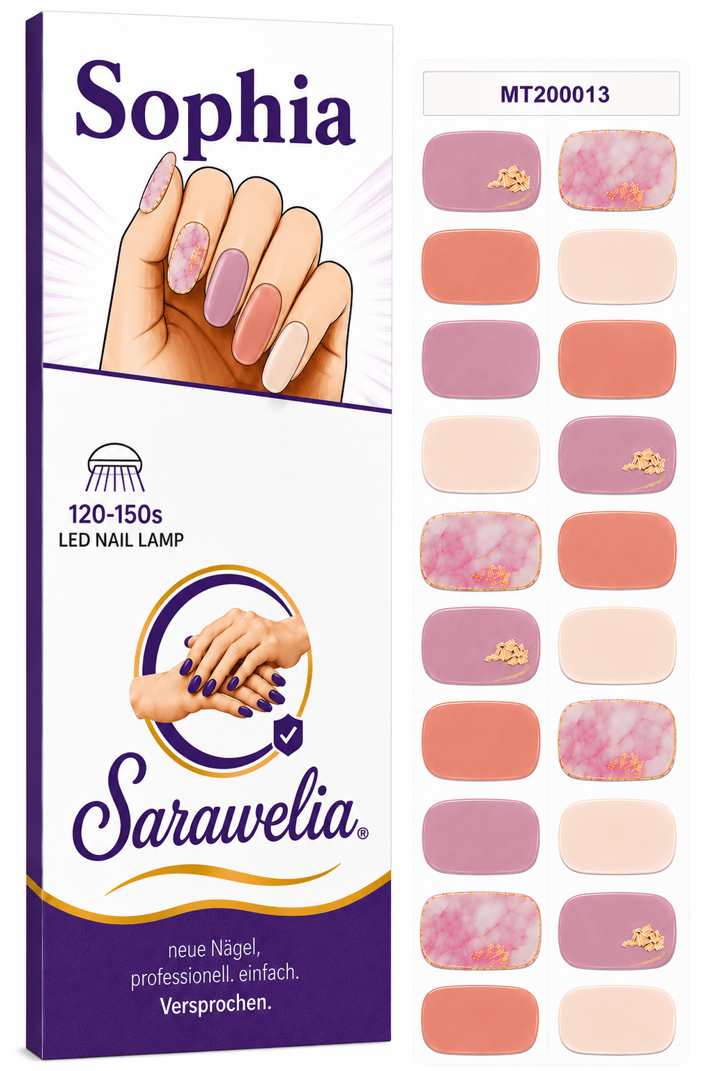 Sarawelia UV Nagelfolie Sophia – 20 UV Nagelfolien
