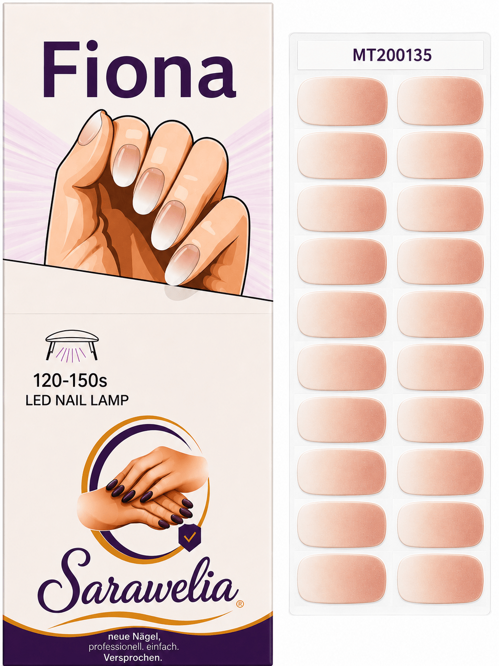 Sarawelia UV Nagelfolie Fiona – 20 UV Nagelfolien