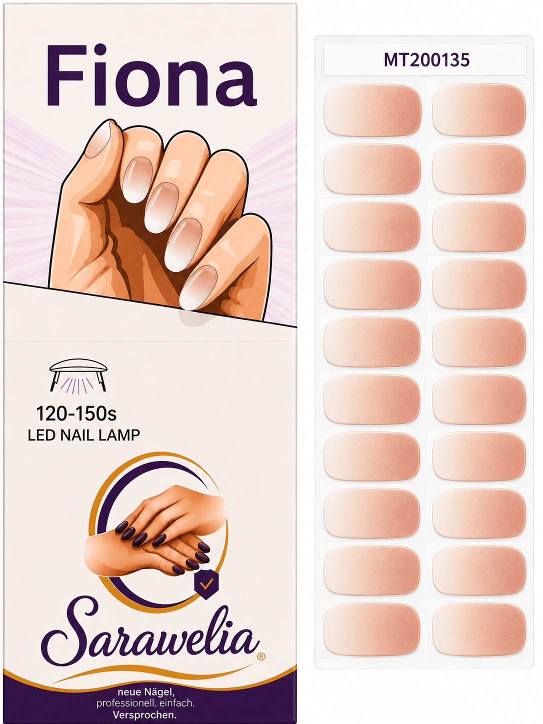 Sarawelia UV Nagelfolie Fiona – 20 UV Nagelfolien