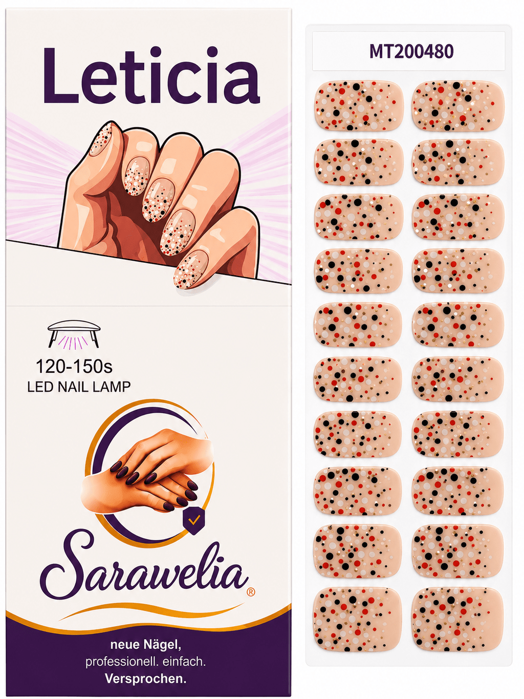 Sarawelia UV Nagelfolie Leticia – 20 UV Nagelfolien