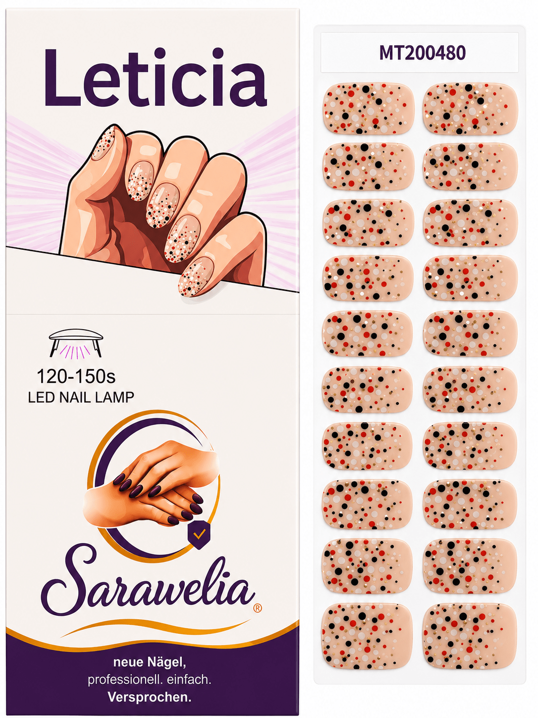 Sarawelia UV Nagelfolie Leticia – 20 UV Nagelfolien