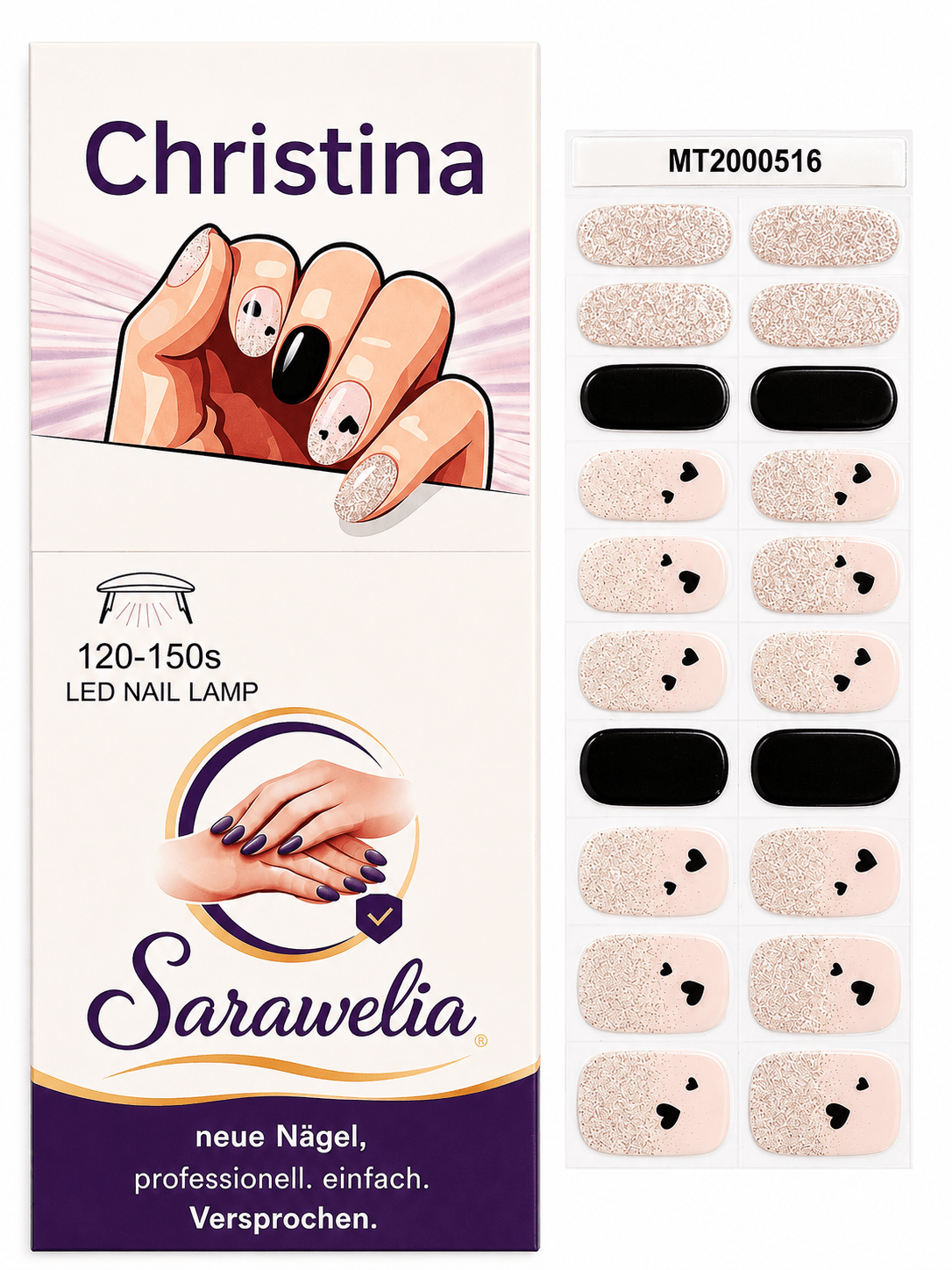 Sarawelia UV Nagelfolie Christina – 20 UV Nagelfolien