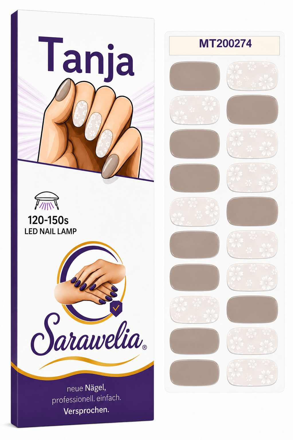 Sarawelia UV Nagelfolie Tanja – 20 UV Nagelfolien