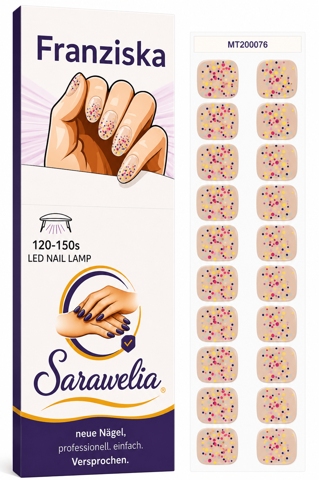 Sarawelia UV Nagelfolie Franziska – 20 UV Nagelfolien