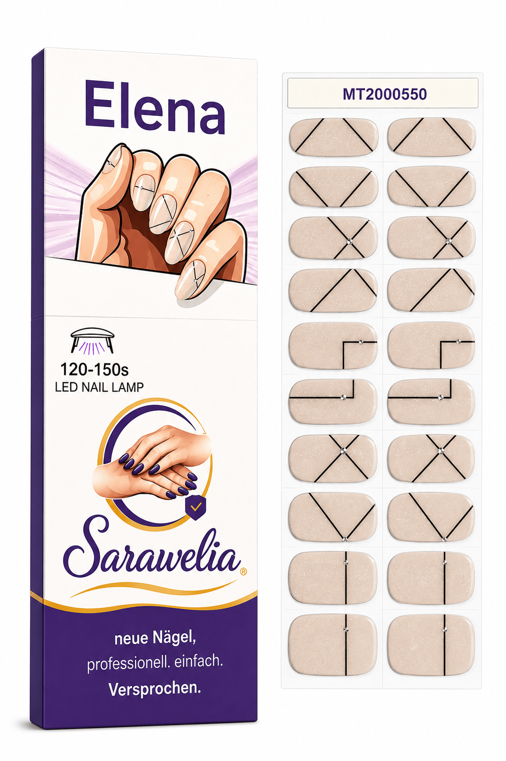 Sarawelia UV Nagelfolie Elena – 20 UV Nagelfolien