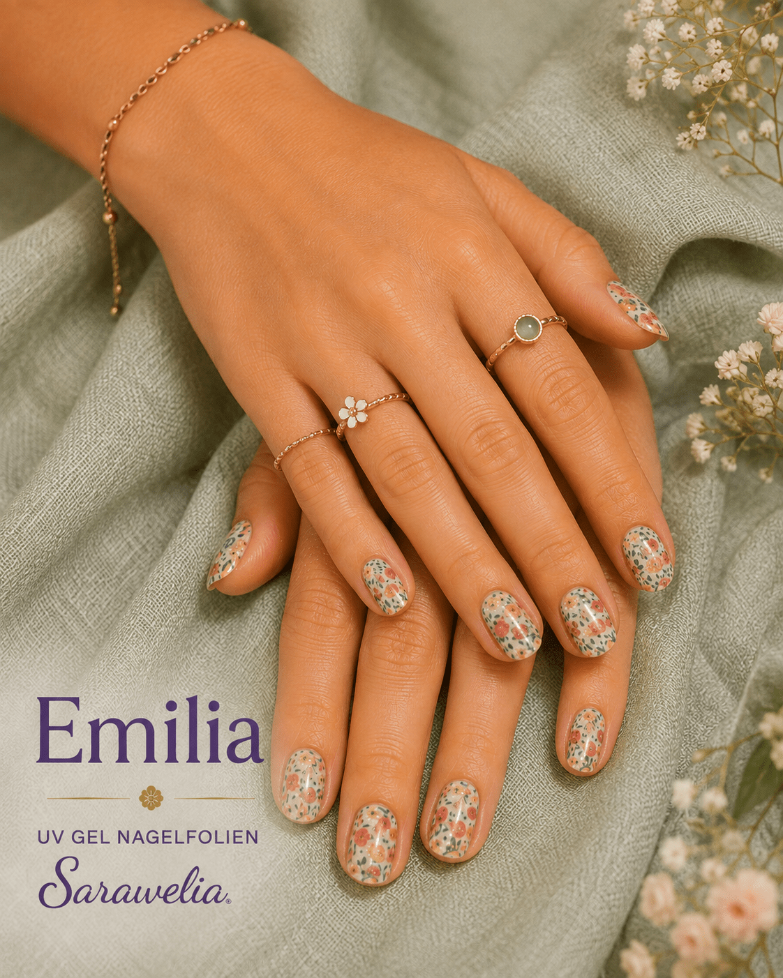 Sarawelia UV Nagelfolie Emilia – 20 UV Nagelfolien