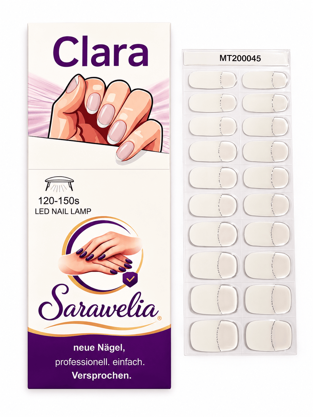 Sarawelia UV Nagelfolie Clara – 20 UV Nagelfolien