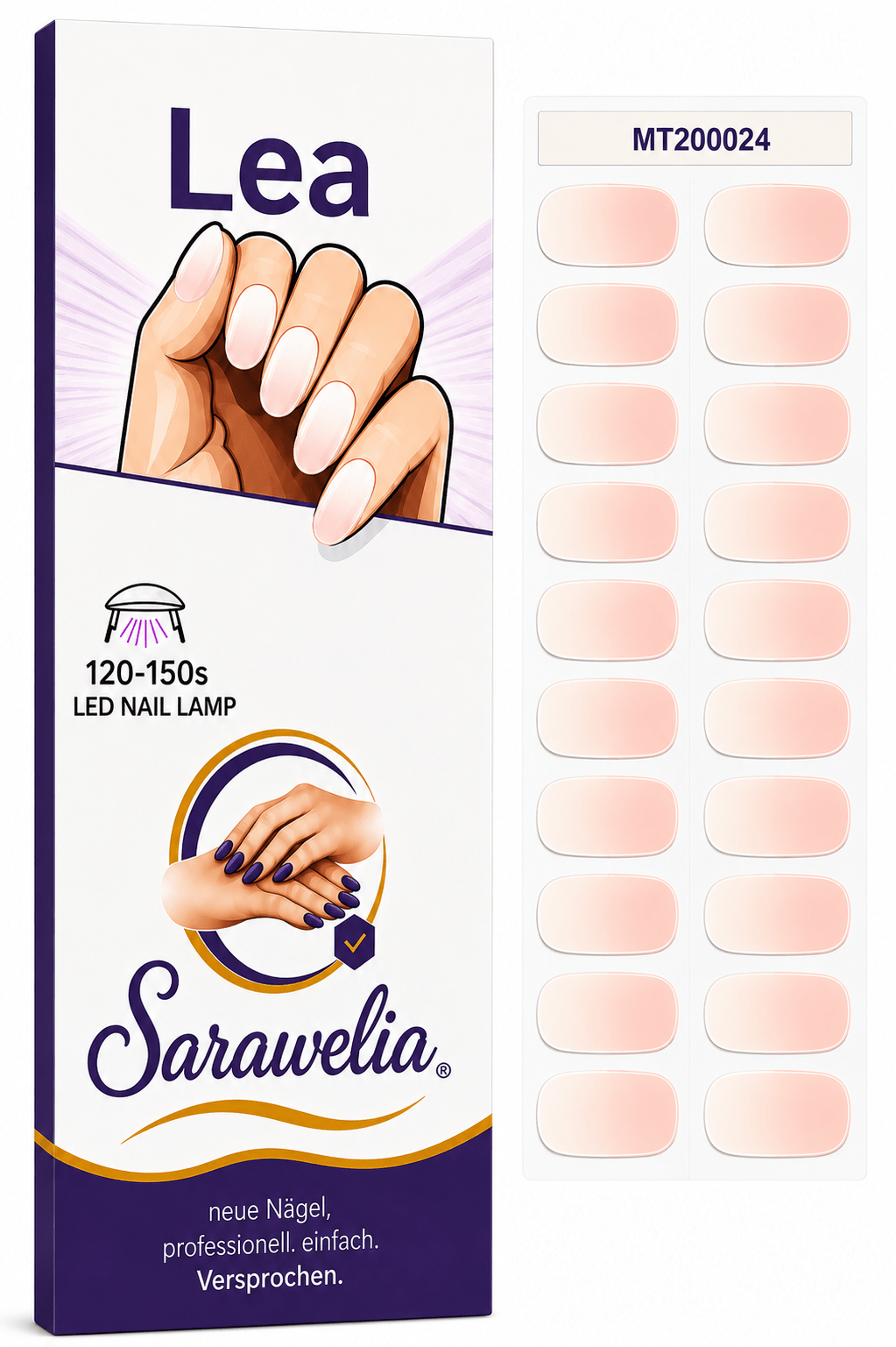 Sarawelia UV Nagelfolie Lea – 20 UV Nagelfolien