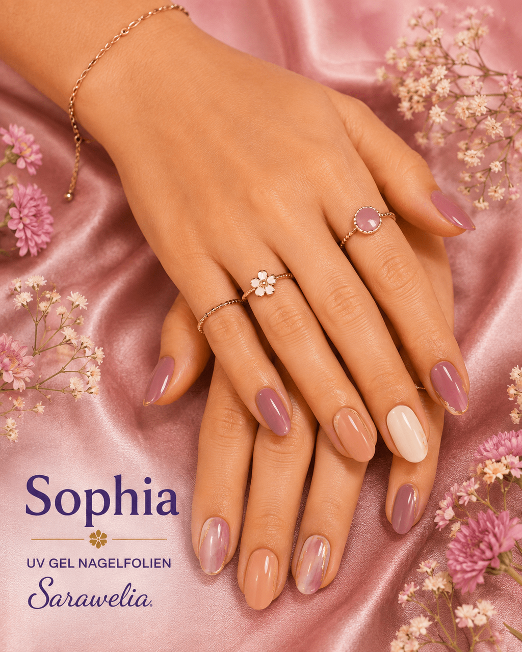Sarawelia UV Nagelfolie Sophia – 20 UV Nagelfolien