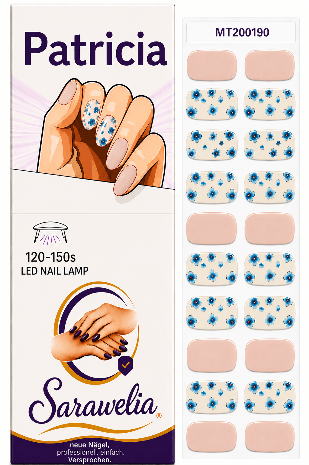 Sarawelia UV Nagelfolie Patricia – 20 UV Nagelfolien