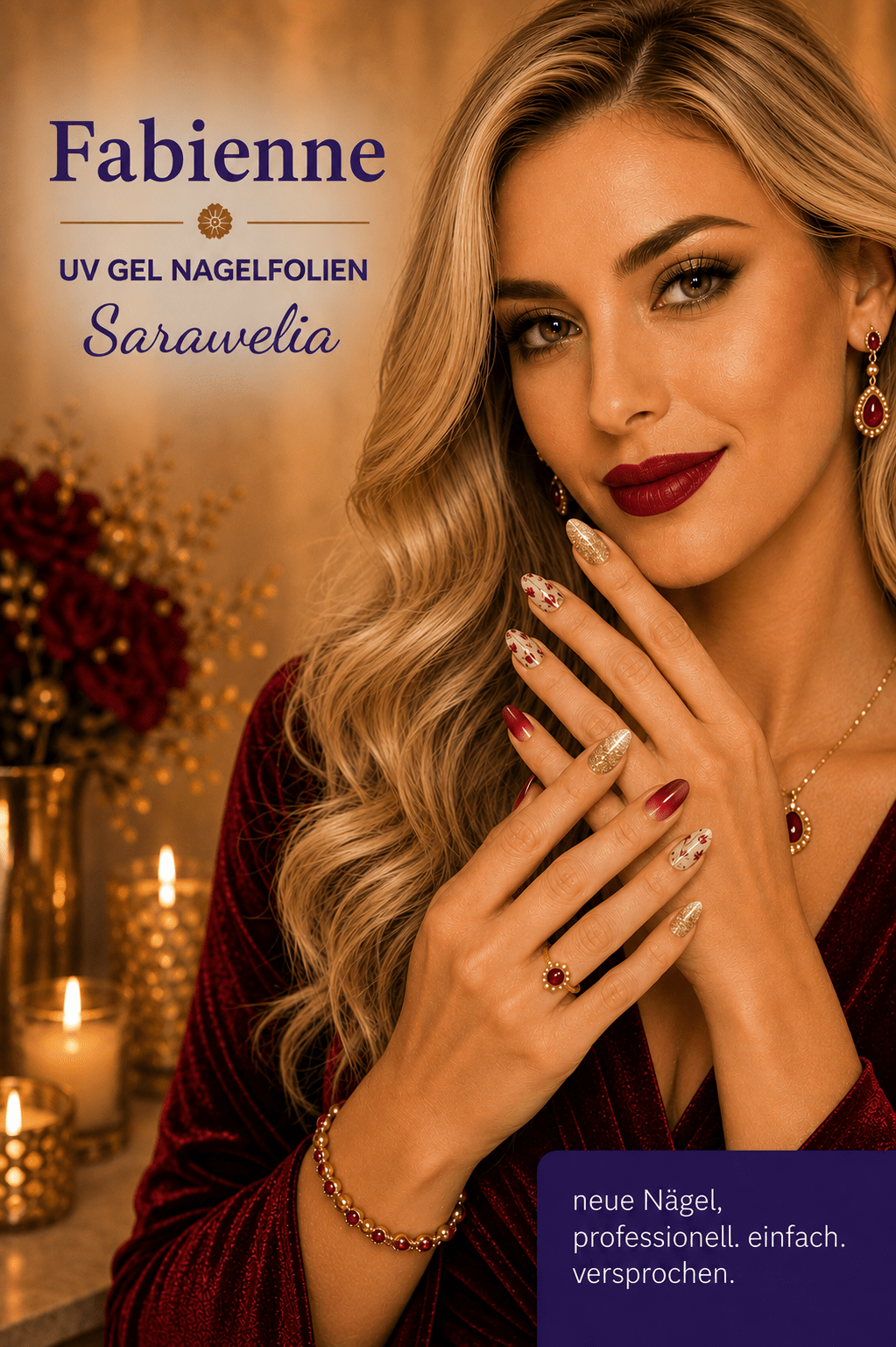 Sarawelia UV Nagelfolie Fabienne – 20 UV Nagelfolien