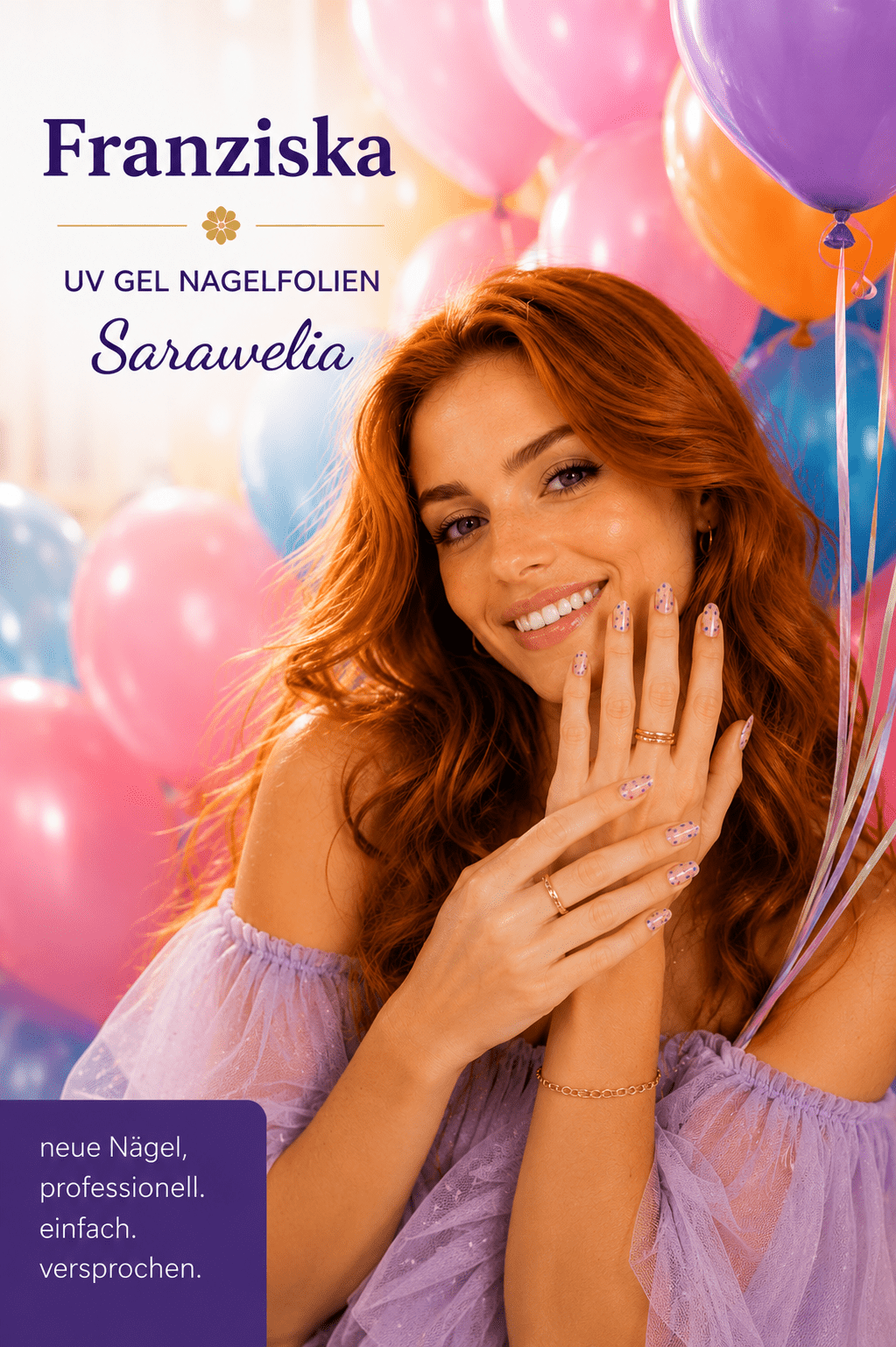 Sarawelia UV Nagelfolie Franziska – 20 UV Nagelfolien