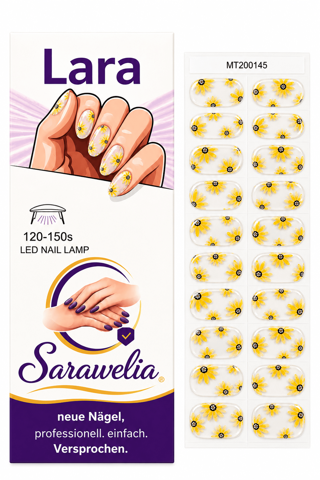 Sarawelia UV Nagelfolie Lara – 20 UV Nagelfolien
