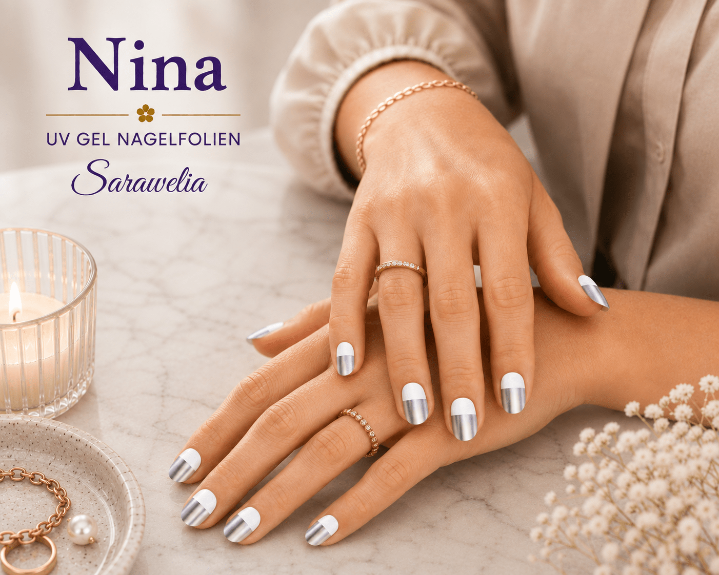 Sarawelia UV Nagelfolie Nina – 20 UV Nagelfolien
