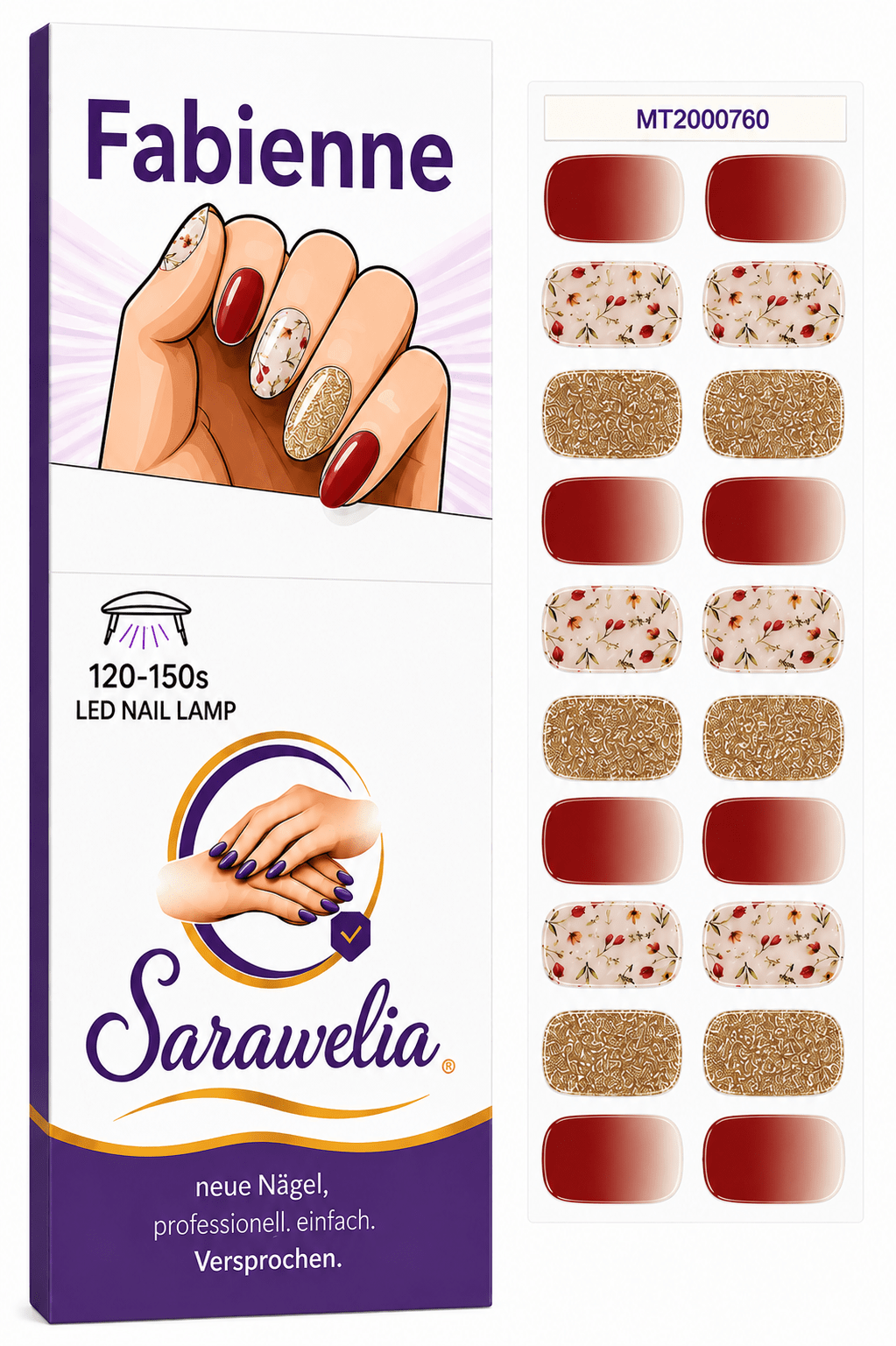 Sarawelia UV Nagelfolie Fabienne – 20 UV Nagelfolien