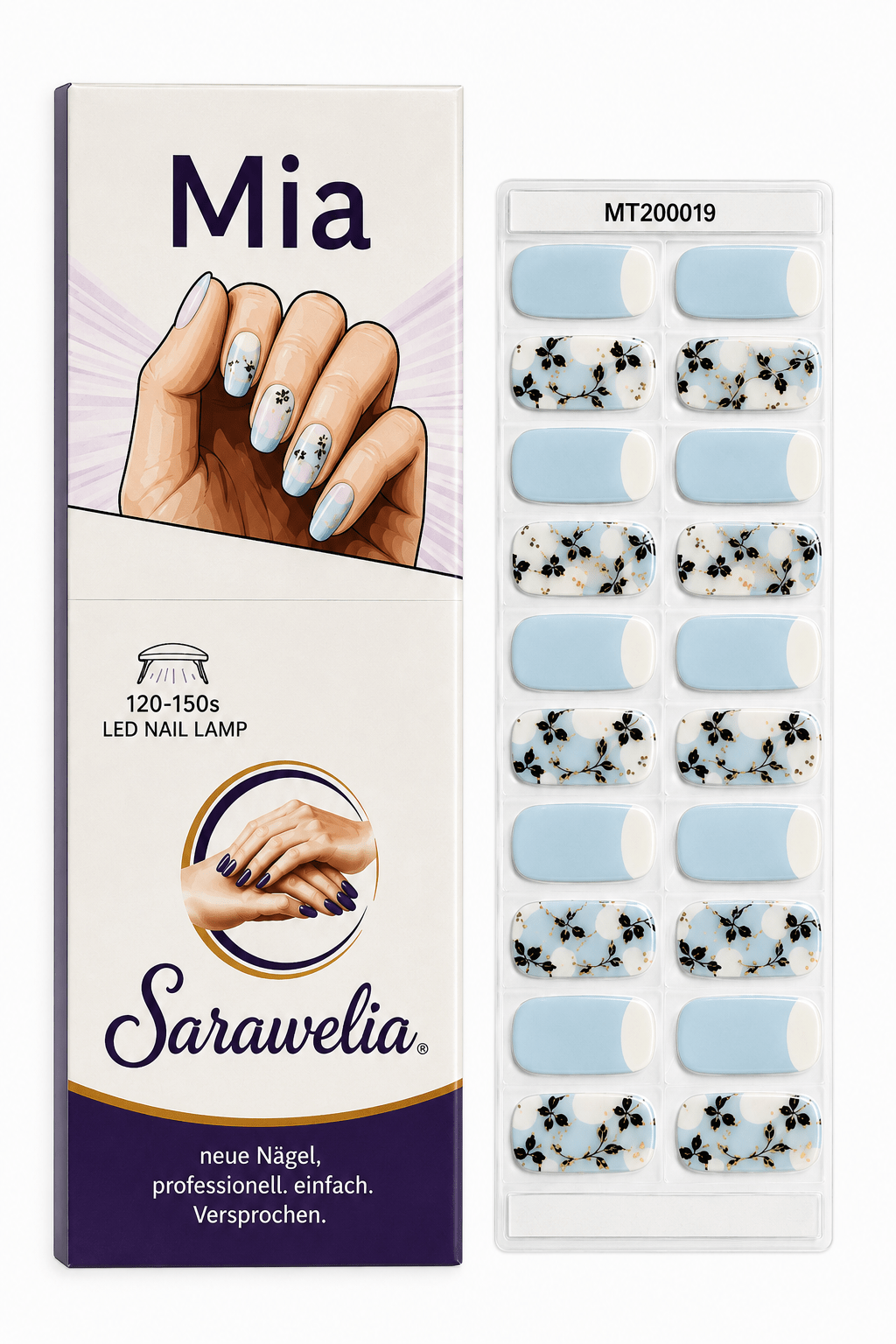 Sarawelia UV Nagelfolie Mia – 20 UV Nagelfolien